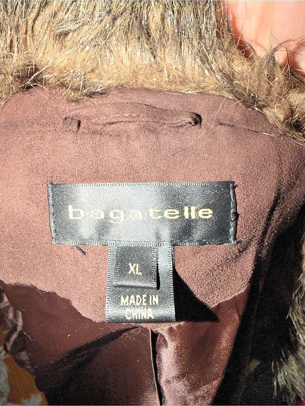 bagatelle Faux Fur Trim Vest Brown XL - Picture 3 of 3